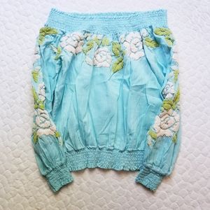 Johnny Was Joystick blouse embroidered top floral